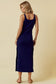 Navy Asymmetric Sweater Dress