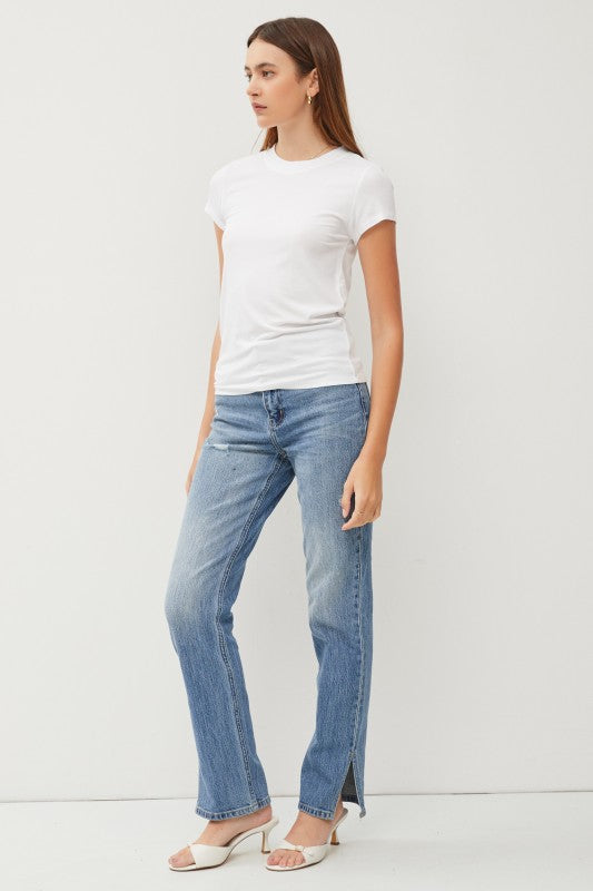 BC Off-White Ribbed Top