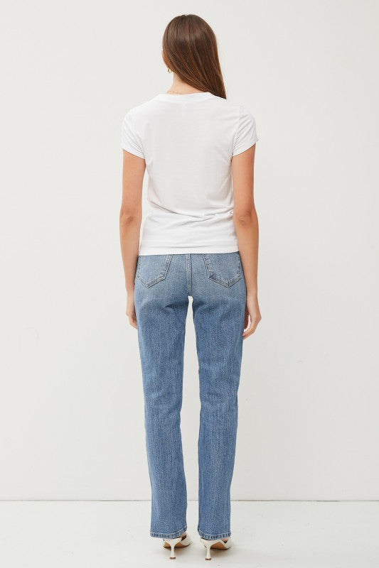 BC Off-White Ribbed Top