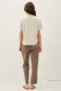 Grey Brown/Natural Ribbed Boxy Top