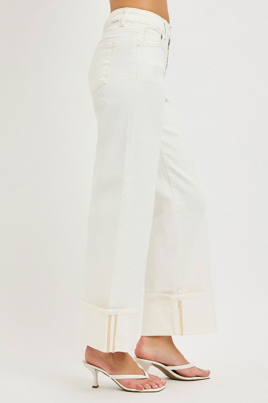 Cream Wide Cuffed Risen