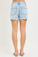 Mid Rise Lace Hem Shorts