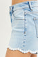 Mid Rise Lace Hem Shorts