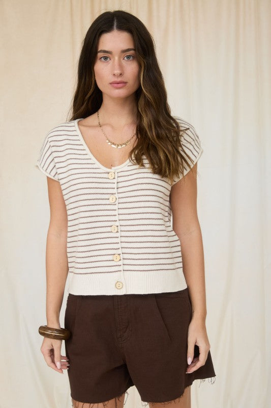 Brown/Cream Striped Cardi