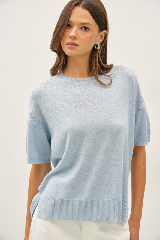 Baby Blue Boxy Fit Sweater