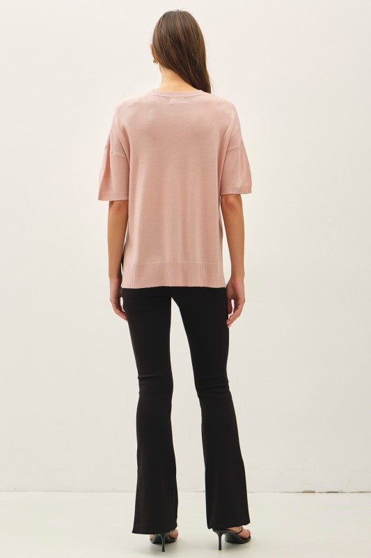 Blush Drop Shoulder Sweater