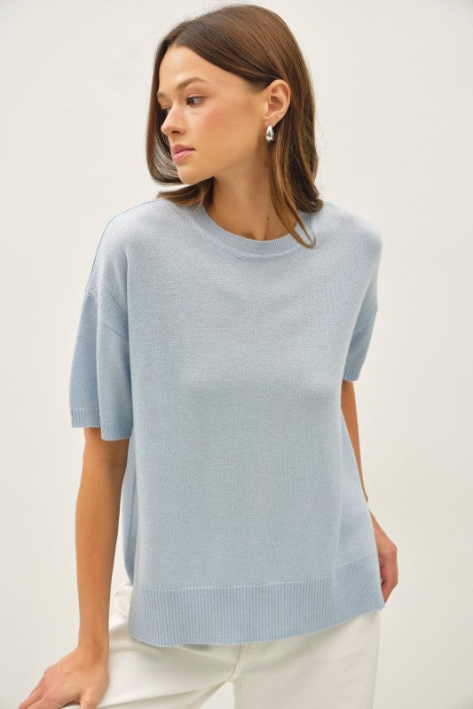 Baby Blue Boxy Fit Sweater