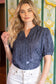 Navy Floral Textured Top