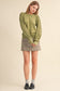 Olive Green Classic Striped Sweater