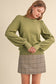 Olive Green Classic Striped Sweater