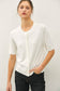 Off-White/Pink Short Sleeve Cardi