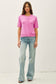 Off-White/Pink Short Sleeve Cardi