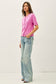 Off-White/Pink Short Sleeve Cardi