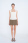 Cream Square Neck Ruched Tank