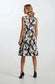 Black/Ivory Floral Surplice Dress