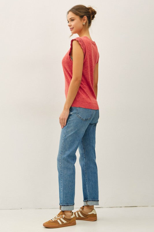 Poppy Crochet Ruffle Cap Sleeve