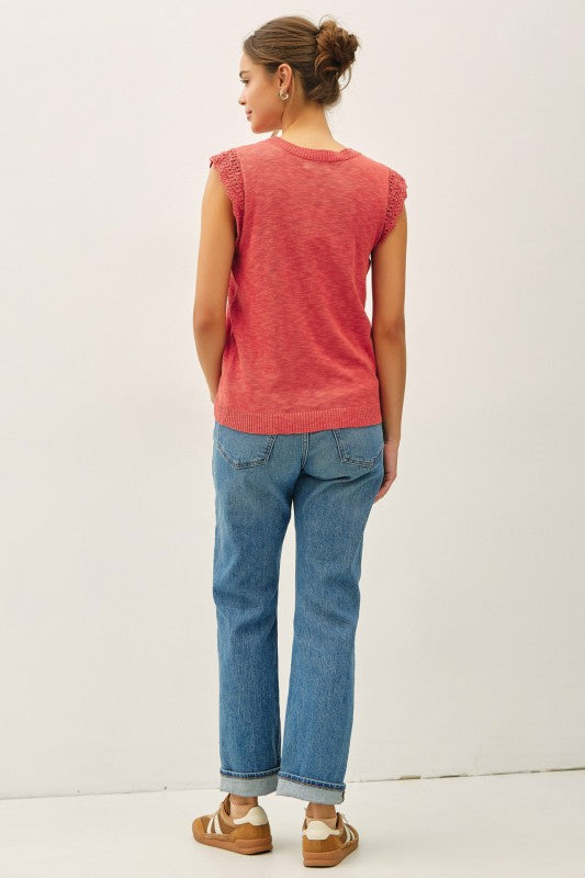 Poppy Crochet Ruffle Cap Sleeve