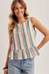Denim/Vintage Red Peplum Top