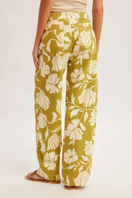 Matcha Floral Print Pants