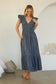 Flutter Sleeve Chambray Dress