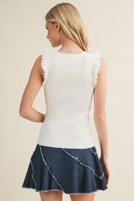 Off-White Plisse Tank