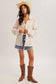 Taupe Mixed Striped Oversize Shirt