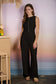Black Textured Button Tank