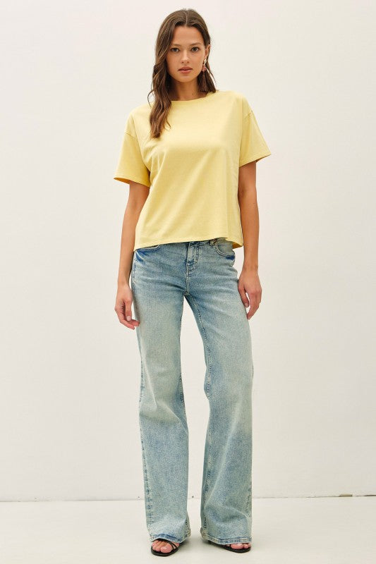 Dusty Yellow Boxy Tee