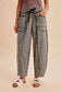 Black/Mocha Gingham Barrel Pants