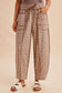 Black/Mocha Gingham Barrel Pants