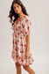 Floral V-Neck Puff Dress