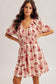 Floral V-Neck Puff Dress
