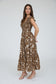 Brown Floral Tiered Dress