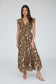 Brown Floral Tiered Dress