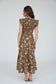 Brown Floral Tiered Dress