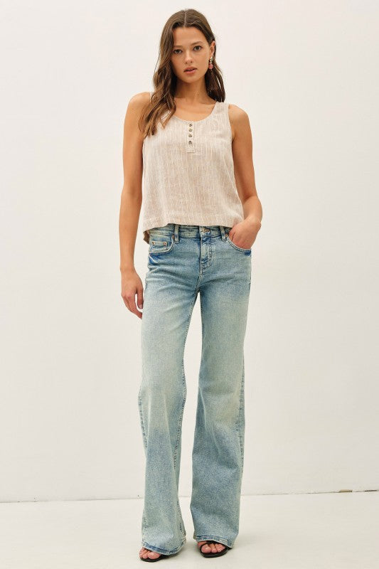 Linen Almond Striped Tank