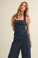 Washed Indigo Halter Jumpsuit
