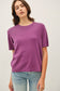 Poppy/Purple Short Sleeve Sweater