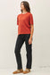 Poppy/Purple Short Sleeve Sweater