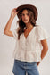 White V-Neck Flutter Top