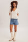 White V-Neck Flutter Top