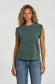 Hunter Green Banded Arm Top