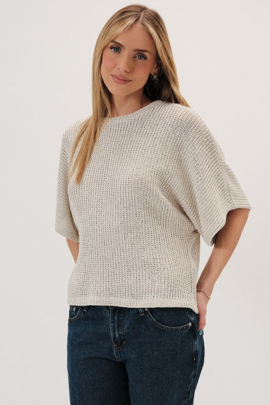 Natural Short Sleeve Top