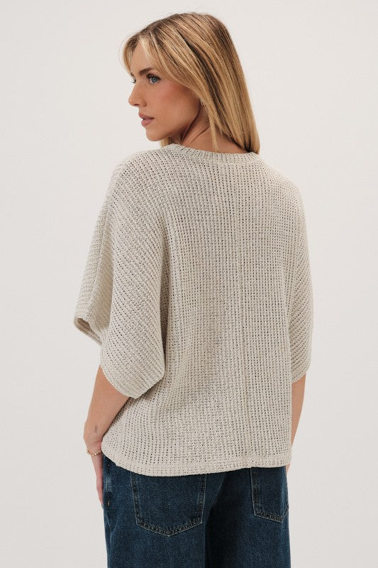 Natural Short Sleeve Top