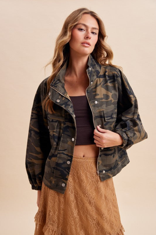 Camo High Neck Jacket