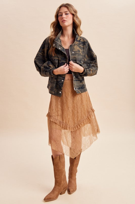Camo High Neck Jacket