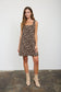 Brown Floral Denim Dress