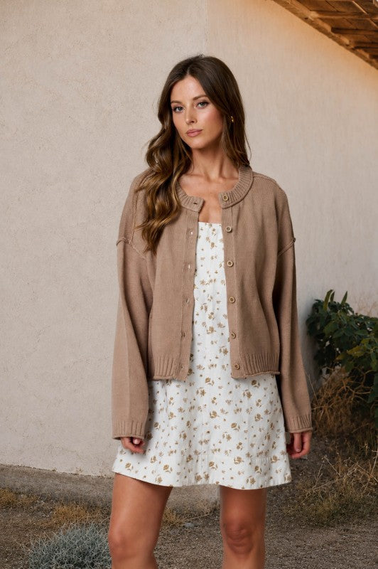Mocha Button Down Cardi