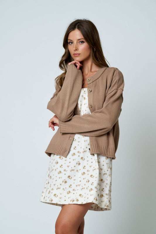 Mocha Button Down Cardi