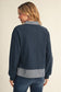Navy Mix Striped Collared Top